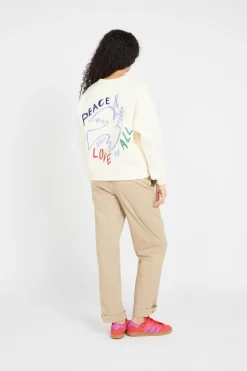 PEACE DOVE CREW - Sweatshirt | Beige