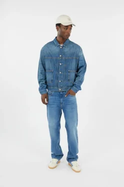 PLEATED TRUCKER JACK - Veste | Bleu