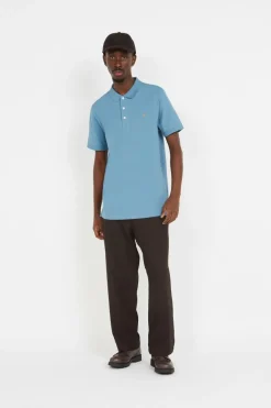 Polo à manches courtes en coton bio | Bleu