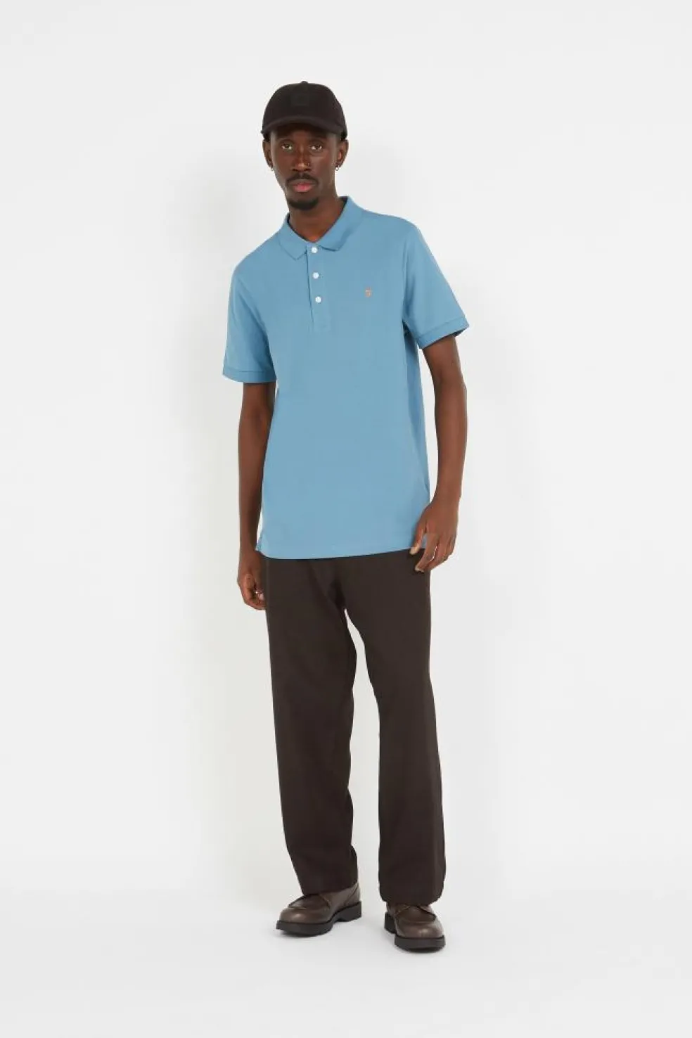 Polo à manches courtes en coton bio | Bleu