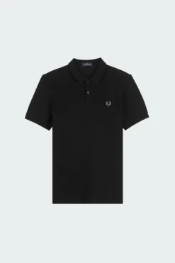 Polo slim-fit en coton piqué | Noir