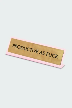 Productive As Fuck Deskplate Sign - Plaque de bureau | Multicolore