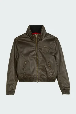 PU WASHED BOMBER - Veste | Marron