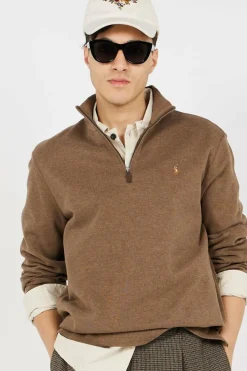 Pull demi-zippé côtelé Estate - Sweatshirt | Marron