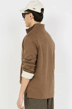 Pull demi-zippé côtelé Estate - Sweatshirt | Marron