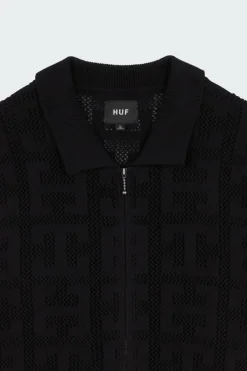 PULL MONOGRAM JACQUARD ZIP - Cardigan | Noir