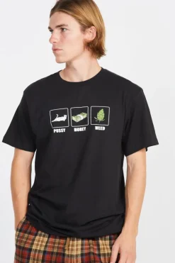Pu$$y, Money, Weed Tee - T-shirt | Noir
