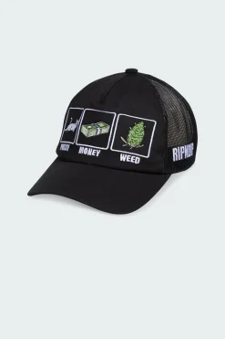 Pu$$y, Money, Weed Trucker Hat - Casquette | Noir