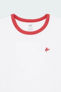 RETRO EMB RINGER TEE - T-shirt | Blanc