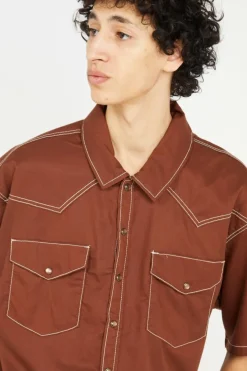 RIVER RANCH WORK SHIRT SS CAPPUCCINO - Chemise | Marron