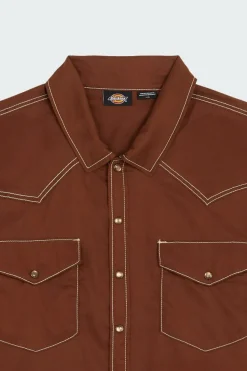 RIVER RANCH WORK SHIRT SS CAPPUCCINO - Chemise | Marron