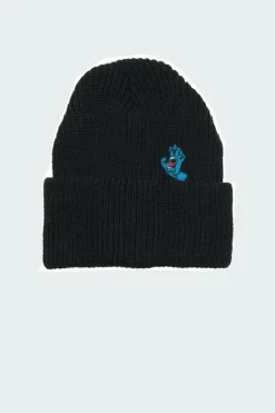 screaming mini - Bonnet à broderie en maille côtelée | Noir