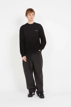 Script Embroidery Sweat - Sweatshirt | Noir