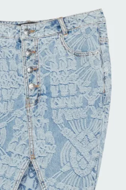 settle macrame denim skirt - Jupe | Bleu