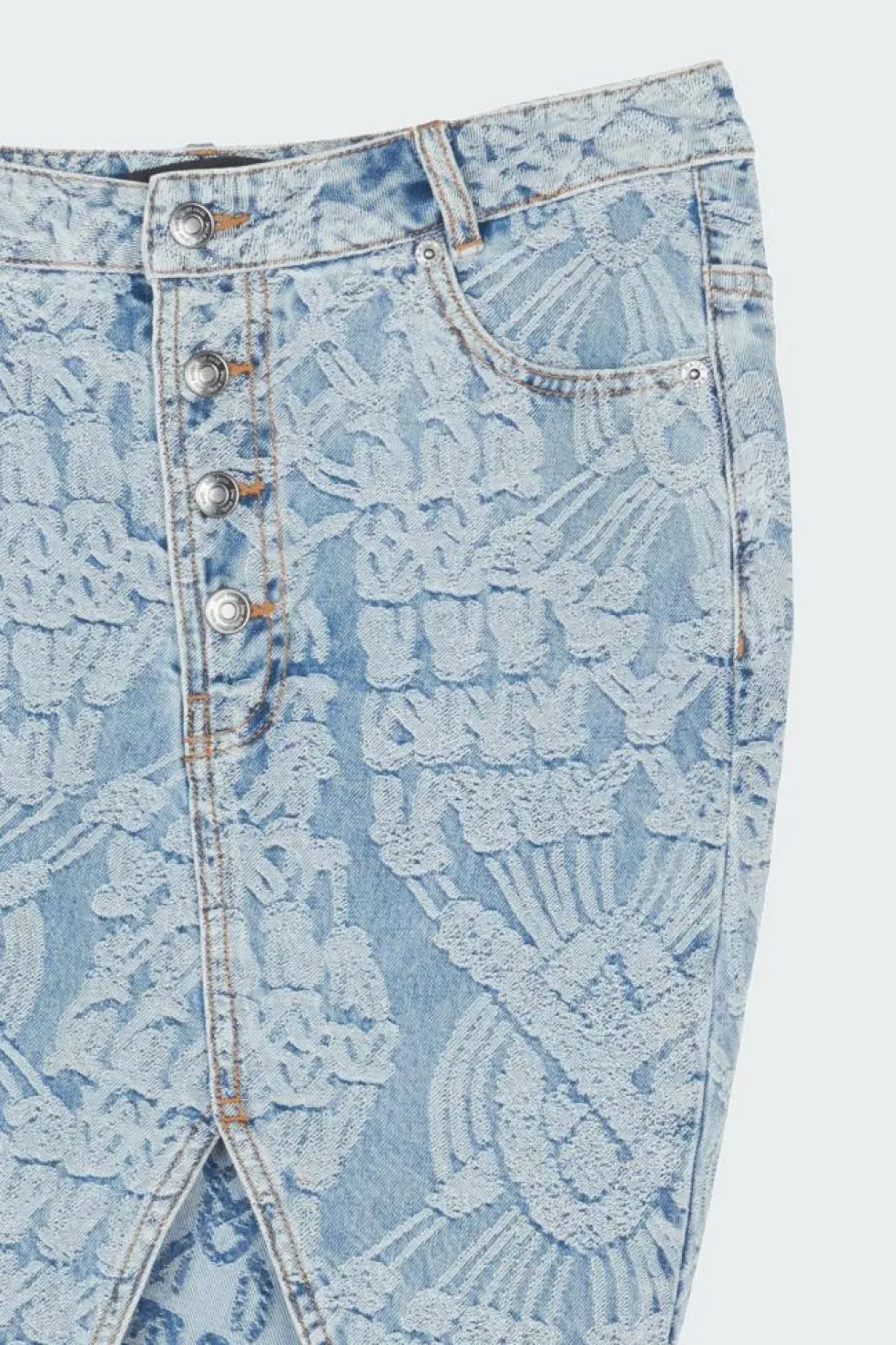 settle macrame denim skirt - Jupe | Bleu