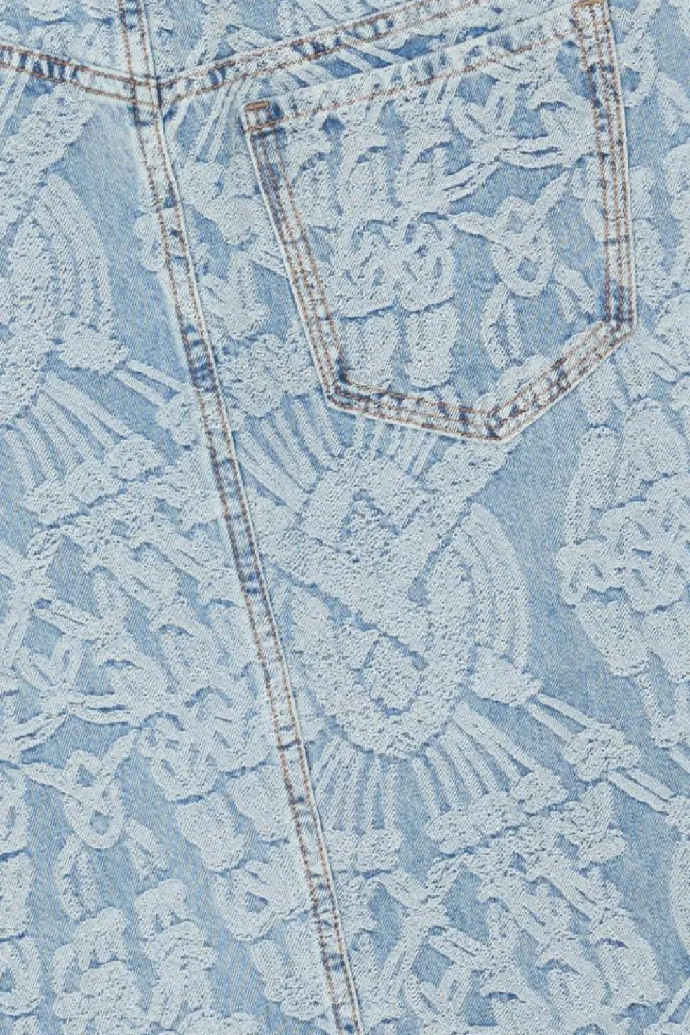 settle macrame denim skirt - Jupe | Bleu