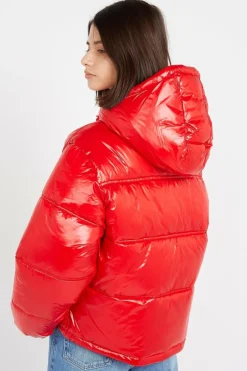 SHINY HOOD BADGE - Doudoune | Rouge