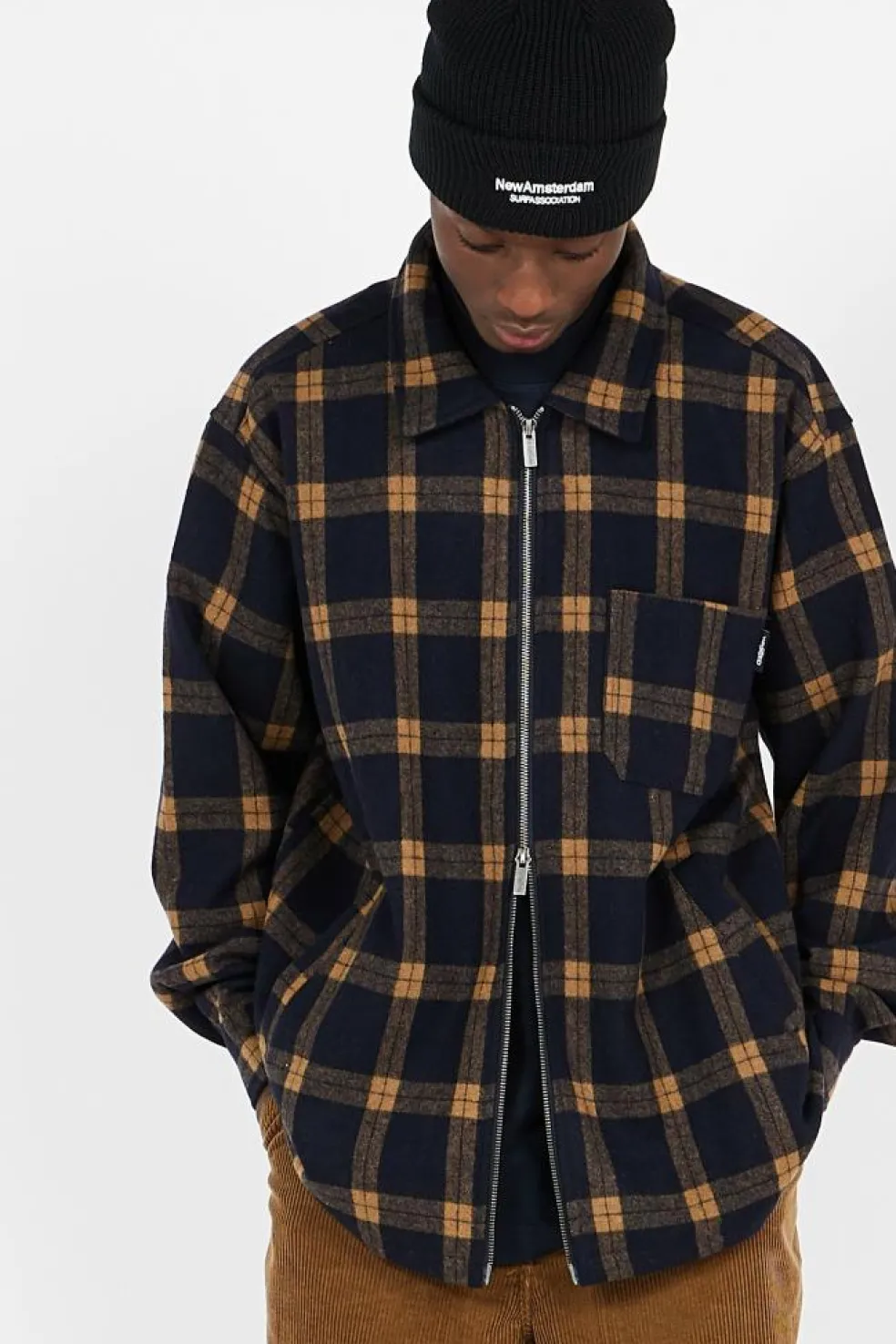 SHIRT ZIP FEELER CHECK - Veste | Marron