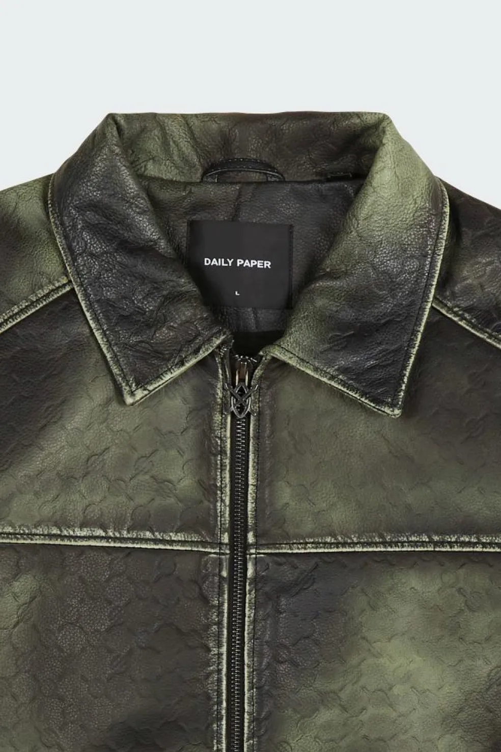 silence monogram leather jacket - Blouson | Vert