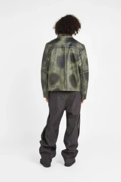 silence monogram leather jacket - Blouson | Vert