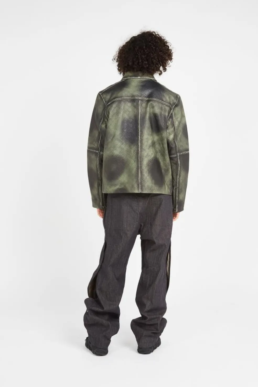 silence monogram leather jacket - Blouson | Vert