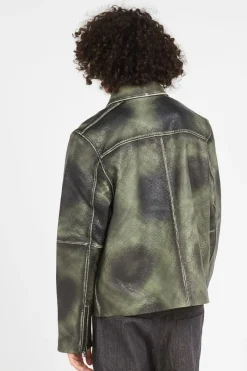 silence monogram leather jacket - Blouson | Vert