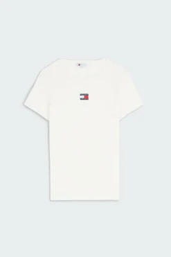 SLIM BADGE RIB - T-shirt | Blanc