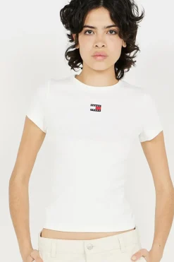 SLIM BADGE RIB - T-shirt | Blanc