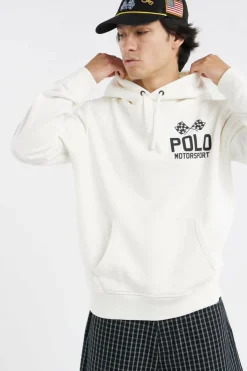 Slub Fleece Graphic Hoodie - Hoodie | Beige