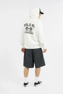 Slub Fleece Graphic Hoodie - Hoodie | Beige