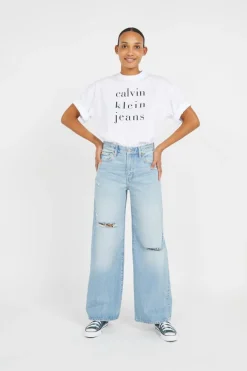 SS CKJ LOGO TEE - T-shirt | Blanc