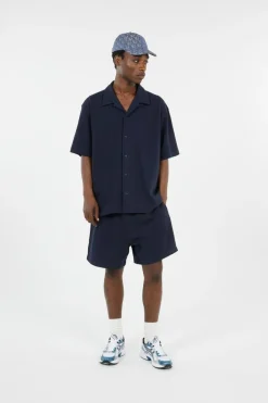 SS HD COTTON WAFFLE - Chemise | Bleu