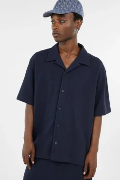 SS HD COTTON WAFFLE - Chemise | Bleu