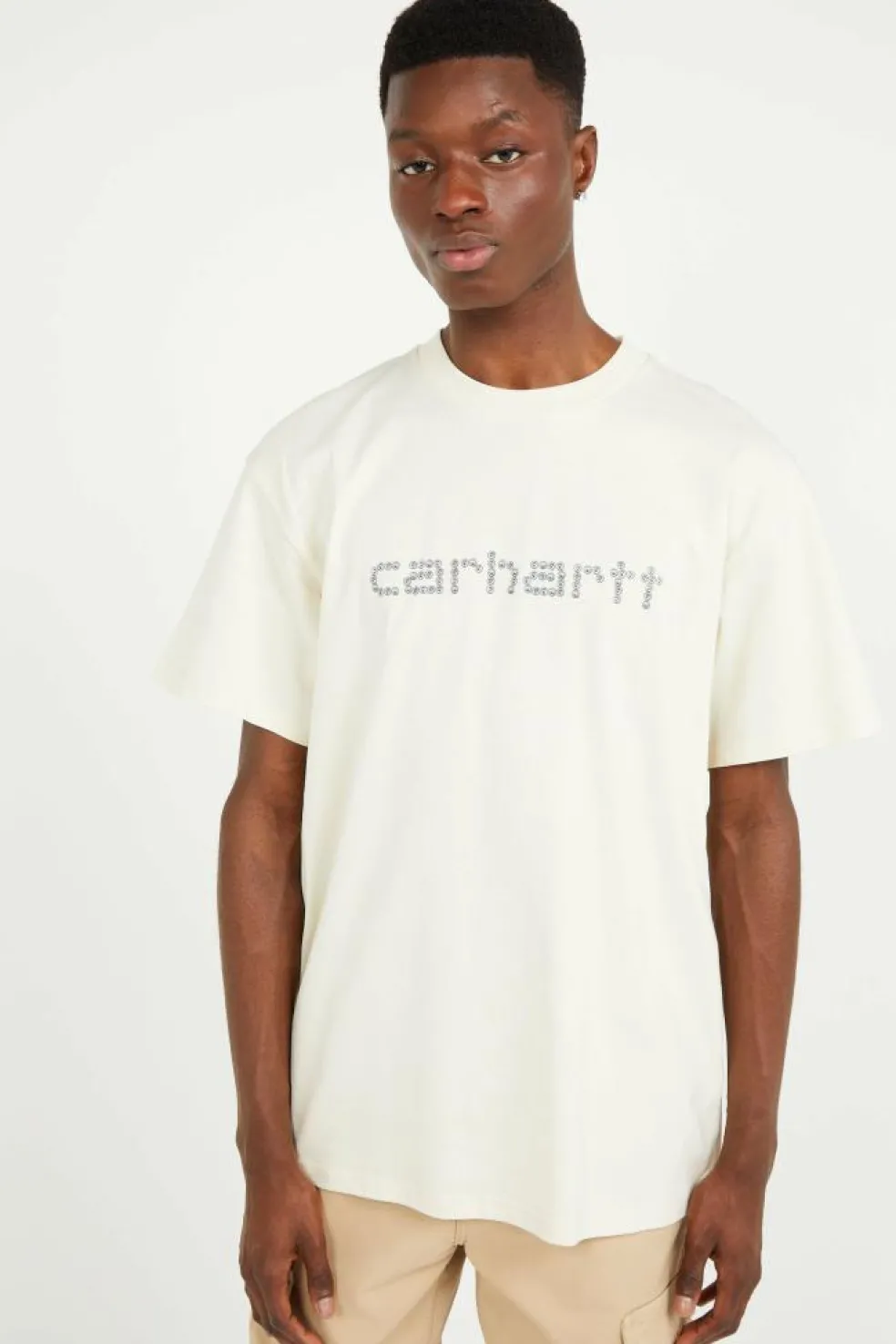 S/S Rivet Script T-Shirt - T-shirt | Beige