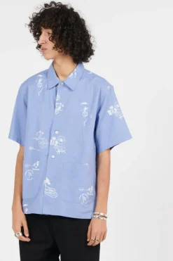 S/S Stamp Shirt - Chemise | Bleu