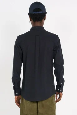 STEEN - Chemise col américain slim-fit en coton biologique | Bleu