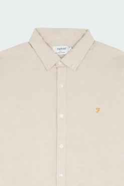 STEEN - Chemise col américain slim-fit en coton biologique | Beige