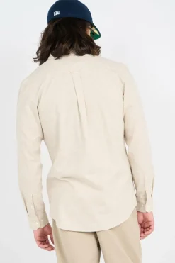 STEEN - Chemise col américain slim-fit en coton biologique | Beige