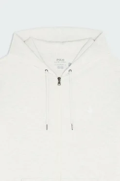 Sweat à capuche en maille double - Hoodie zippé | Gris