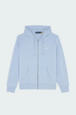 Sweat à capuche zippé en molleton bouclé - Hoodie zippé | Bleu