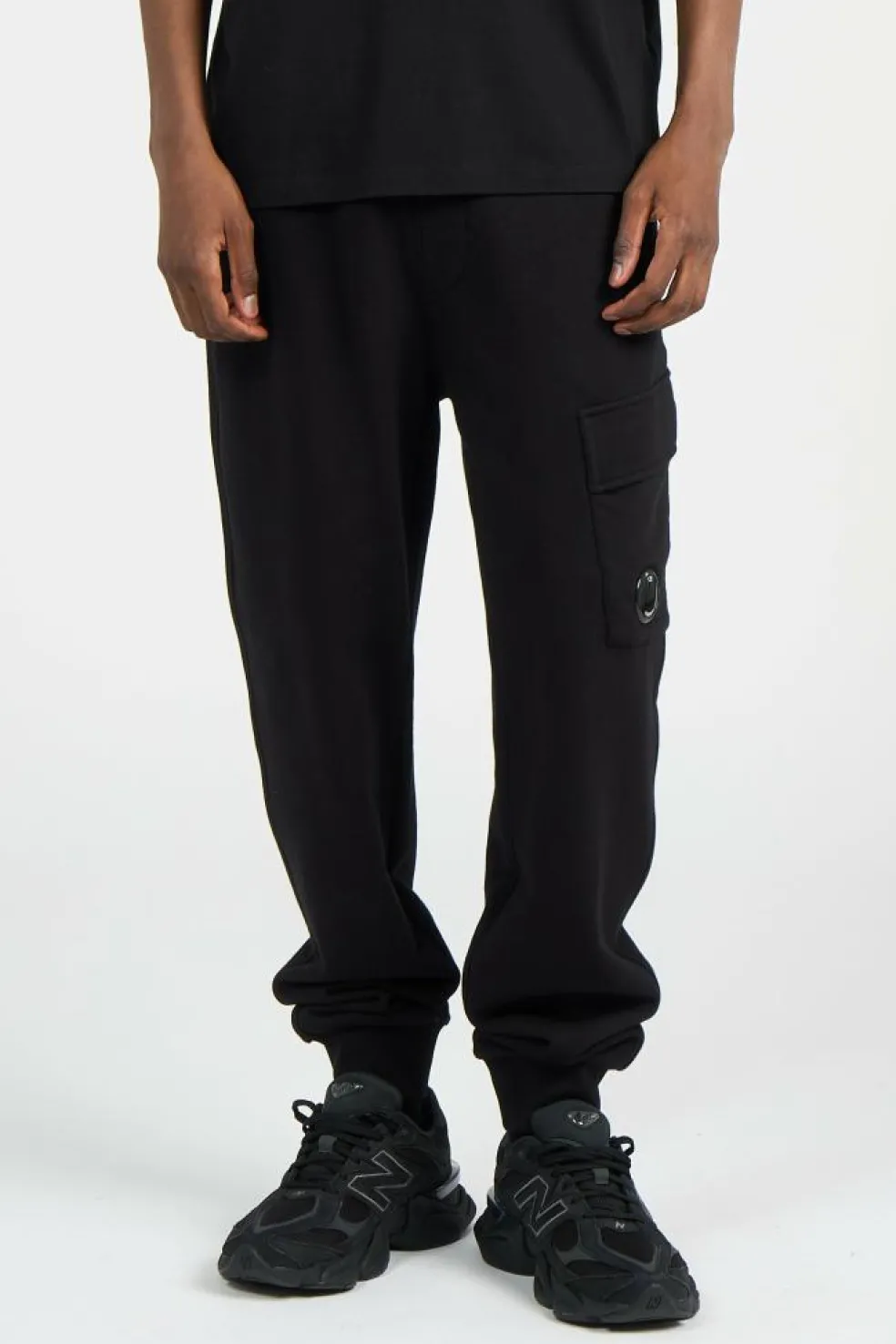 SWEATPANTS CARGO PANT IN DIAGONAL RAISED FLEECE - Jogging | Noir