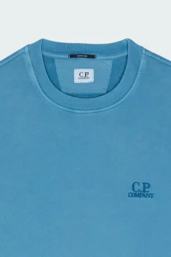 SWEATSHIRTS CREW NECK IN BRUSHED EMERIZED DIAGONAL FLEECE - Sweatshirt | Bleu