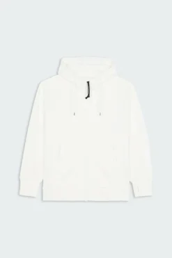 SWEATSHIRTS HOODED OPEN IN DIAGONAL RAISED FLEECE - Hoodie zippé | Blanc