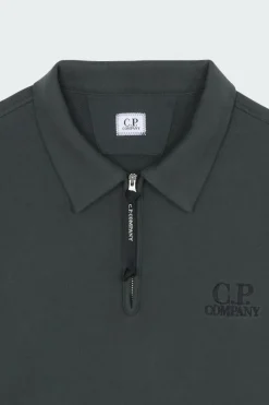 SWEATSHIRTS POLO COLLAR IN DIAGONAL RAISED FLEECE - Sweatshirt | Kaki