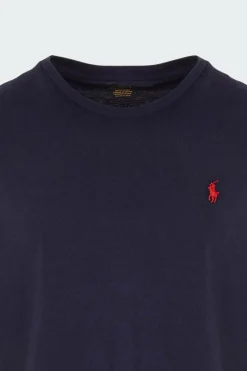 Tee-shirt col rond slim-fit en coton | Bleu