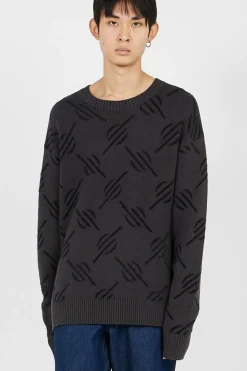 tevin monogram knit - Pull | Noir