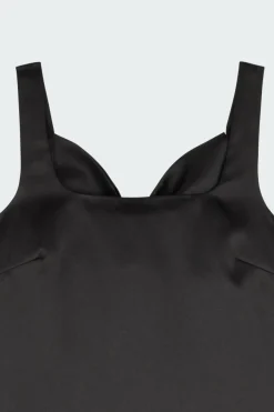 THE MINI SATIN SHIFT - Robe | Noir