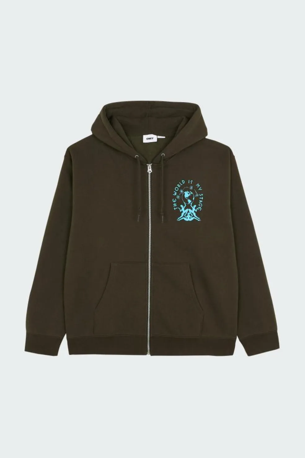 THE WORLD IS MY STAGE - Hoodie zippé | Vert