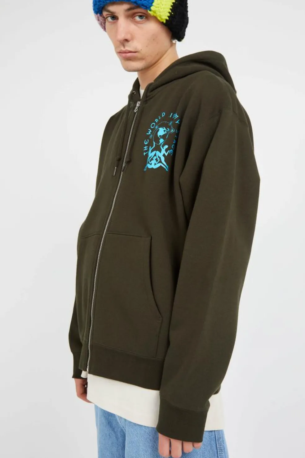 THE WORLD IS MY STAGE - Hoodie zippé | Vert