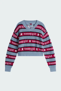 TOMMY GIRL STRIPE SW - Pull | Bleu